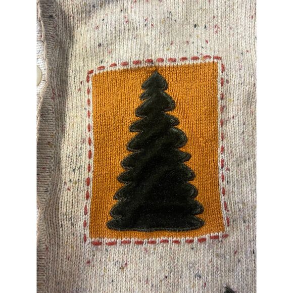 Vintage Croft & Barrow Autumn Cardigan Sweater L Moose- Bear- Leaves Cottagecore - Picture 9 of 11